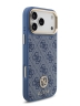 Guess для iPhone 17 Pro Max чехол PU 4G Diamond metal logo Gold camera Hard Blue (MagSafe)
