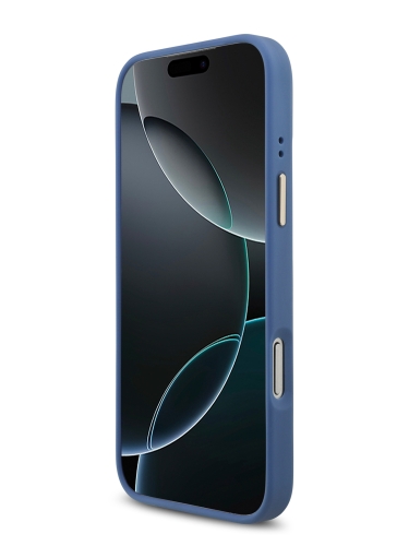 Guess для iPhone 17 Pro Max чехол PU 4G Diamond metal logo Gold camera Hard Blue (MagSafe)