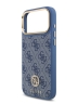 Guess для iPhone 17 Pro Max чехол PU 4G Diamond metal logo Gold camera Hard Blue (MagSafe)