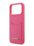 Karl Lagerfeld для iPhone 17 Pro Max чехол Cardslot PU Grained Monogram with Pocket Hard Fuchsia