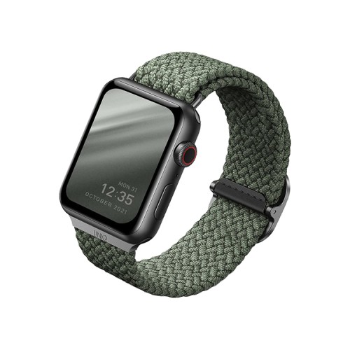Ремешок Uniq ASPEN Strap Braided для Apple Watch 49-46-45-44 мм, зеленый
