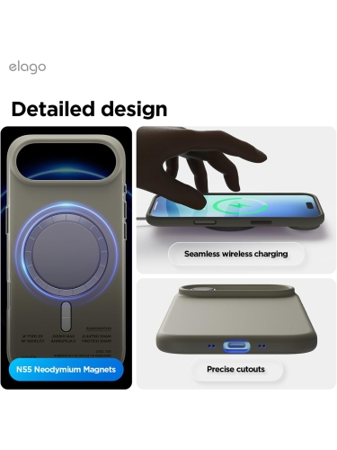 Elago для iPhone Air чехол Magnetic Silicone Medium Gray (MagSafe)