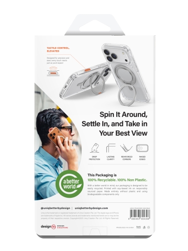 Uniq для iPhone Air чехол Swivix with 360-Rotating stand Carbon Black (Magsafe)