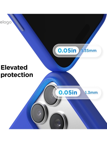Elago для iPhone 17 Pro Max чехол Magnetic Silicone Cobalt Blue (MagSafe)