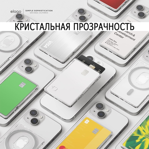 (Уценка) Elago картхолдер MagSafe Card Pocket Clear PC Transparent