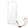 Чехол Guess Marble Hard +Nylon hand cord для iPhone 13 Pro, розовый
