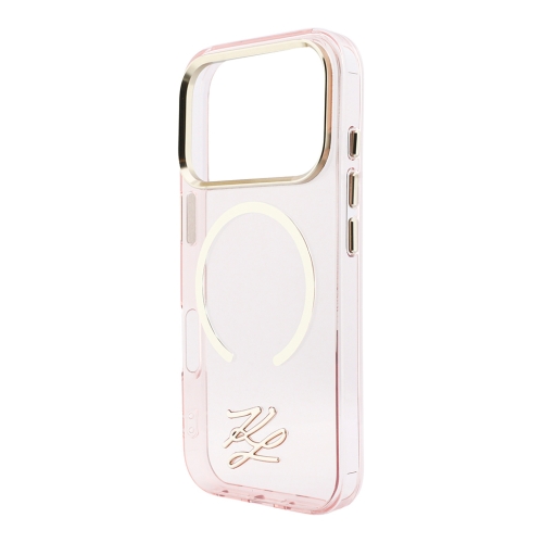 Karl Lagerfeld для iPhone 17 Pro Max чехол IML Initials Metal logo & Camera прозрачный/розовый (MagSafe)