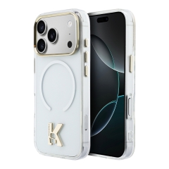 Karl Lagerfeld для iPhone 17 Pro чехол IML K HEAD Metal logo &amp; Camera Hard Transparent (MagSafe)