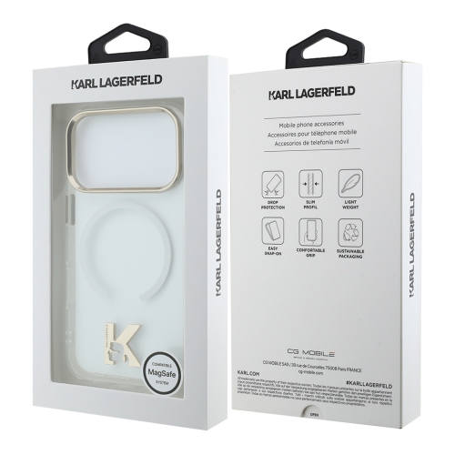 Karl Lagerfeld для iPhone 17 Pro чехол IML K HEAD Metal logo & Camera прозрачный (MagSafe)
