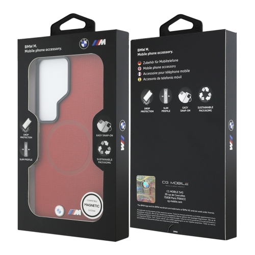 BMW для Galaxy S26 Ultra чехол M-Series PU Full Wrapped Metal logo & Cam Hard Red (MagSafe)