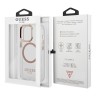 Чехол Guess Metal outline Hard для iPhone 13 Pro, прозрачный/золотой (MagSafe)