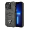 Чехол Guess PU 4G Double cardslot Metal triangle logo Hard для iPhone 13 Pro, черный