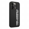 Чехол Lagerfeld Liquid silicone Elongated RSG logo Hard для iPhone 14 Pro Max, черный