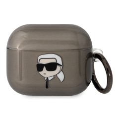 Чехол Lagerfeld TPU with ring NFT Karl Translucent для Airpods 3 (2021), черный