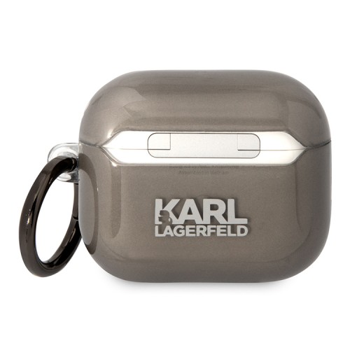 Чехол Lagerfeld TPU with ring NFT Karl Translucent для Airpods 3 (2021), черный