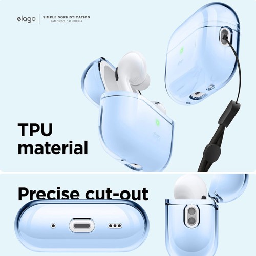 Чехол Elago Clear case для AirPods Pro 2, Aqua Blue