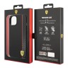 Чехол Ferrari PU Smooth/Carbon Vertical with metal logo Hard для iPhone 14 Pro Max, черный