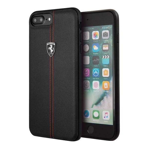 Кожаный чехол Ferrari Heritage W Hard для iPhone 7 Plus/8 Plus, черный