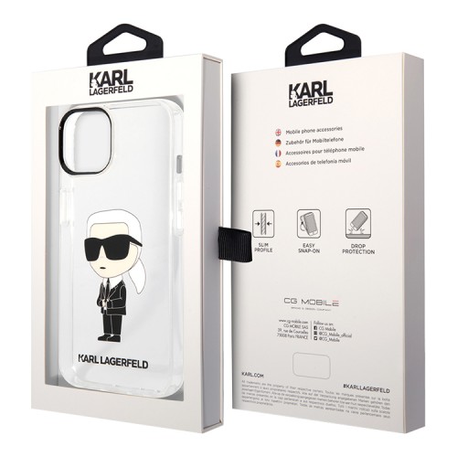 Чехол Lagerfeld NFT Karl Ikonik Hard для iPhone 14 Plus, прозрачный