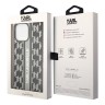 Чехол Lagerfeld PU Monogram Vertical logo Hard для iPhone 14 Pro Max, серый