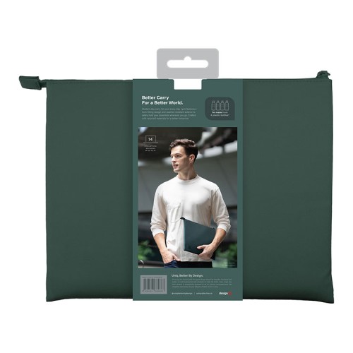 Uniq для ноутбуков 14" чехол LYON RPET fabric Laptop sleeve (snug-fit) Forest Green