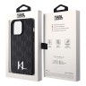 Karl Lagerfeld для iPhone 15 Pro чехол PU Saffiano Monogram Metal logo Hard Black