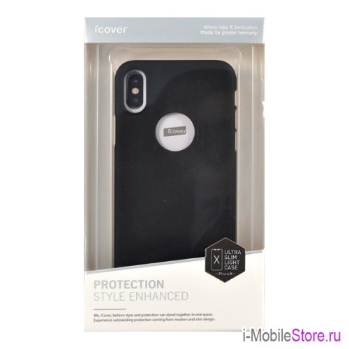 Чехол iCover Rubber Hole для iPhone X/XS, черный