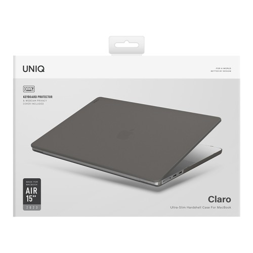 Uniq для Macbook Air 15 (2023/2025) чехол HUSK Pro Claro, матовый серый