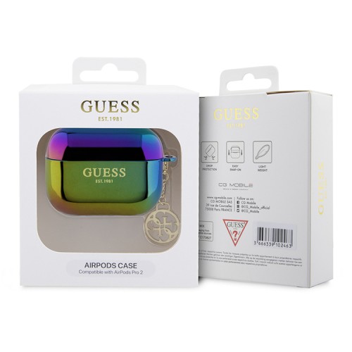 Guess для Airpods Pro 2 чехол PC/TPU with 4G Charm Iridescent Black