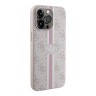 Guess для iPhone 15 Pro Max чехол PU 4G Stripes Hard Pink (MagSafe)