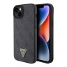 Guess для iPhone 15 чехол PU 4G Triangle Diamond metal logo Hard Black