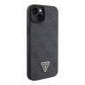 Guess для iPhone 15 чехол PU 4G Triangle Diamond metal logo Hard Black