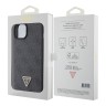 Guess для iPhone 15 чехол PU 4G Triangle Diamond metal logo Hard Black