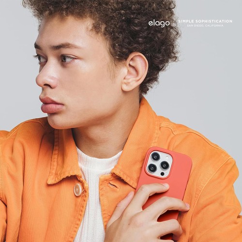 Elago для iPhone 15 Pro Max чехол Soft silicone (Liquid) Pomelo Pink