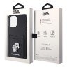 Karl Lagerfeld для iPhone 13 Pro Max чехол Cardslot PU Saffiano NFT Karl & Choupette metal Hard Black