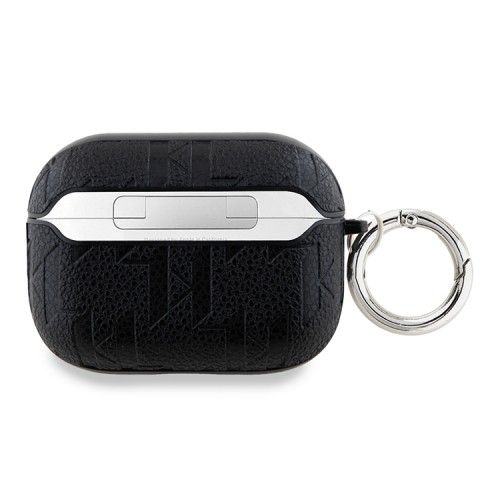 Karl Lagerfeld для Airpods Pro 2 чехол PU Saffiano Monogram with ring NFT Metal Head Choupette Black