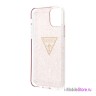 Чехол Guess Triangle logo Hard Glitter для iPhone 11 Pro, розовый