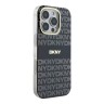 DKNY для iPhone 16 Pro Max чехол PC/TPU Repeat texture Tonal stripe Black (MagSafe)