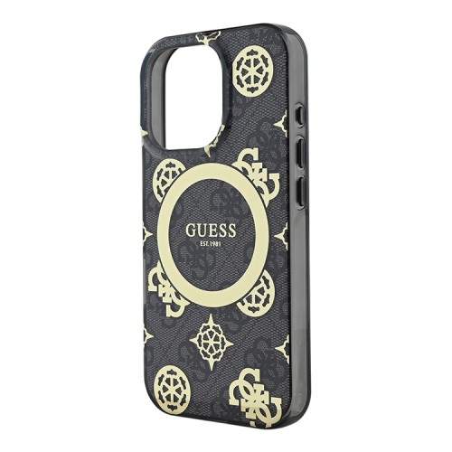 Guess для iPhone 16 Pro чехол PC/TPU 4G Peony Black (MagSafe)