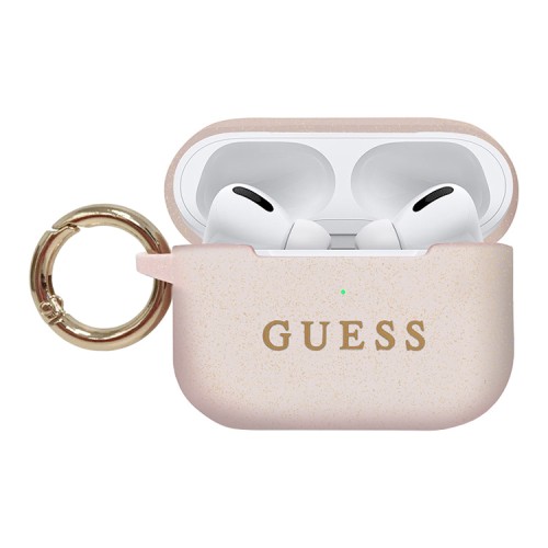 Чехол Guess Silicone с кольцом для Airpods Pro, розовый