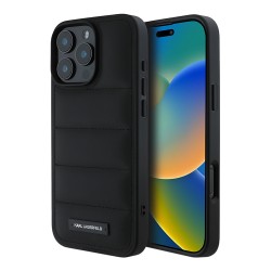 Karl Lagerfeld для iPhone 16 Pro Max PU кожа Quilted Metal logo Black
