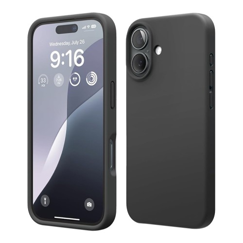 Elago для iPhone 16 чехол Soft silicone (Liquid) Black