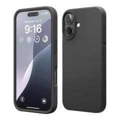 Elago для iPhone 16 чехол Soft silicone (Liquid) Black