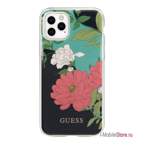 Чехол Guess Flower Hard Shiny N.1 для iPhone 11 Pro, зеленый