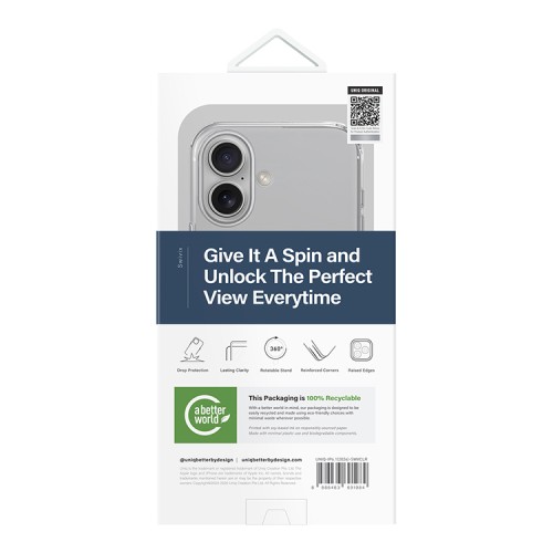 Uniq для iPhone 16 чехол Swivix with 360-Rotating stand Clear (Magsafe)