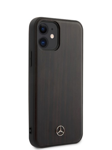 Чехол Mercedes Wood Hard Rosewood для iPhone 12 mini, коричневый