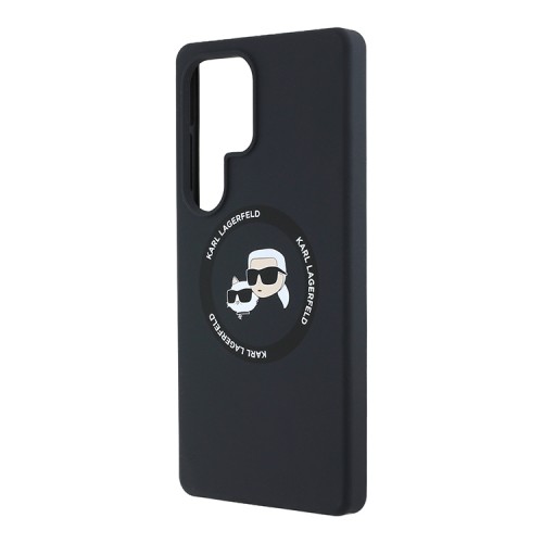 Karl Lagerfeld для Galaxy S25 Ultra чехол Liquid Silicone NFT Karl & Choupette Head Hard Black (MagSafe)