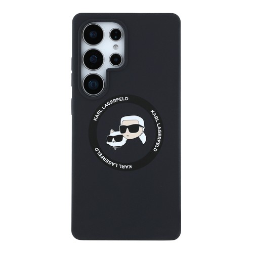 Karl Lagerfeld для Galaxy S25 Ultra чехол Liquid Silicone NFT Karl & Choupette Head Hard Black (MagSafe)