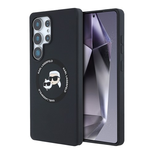 Karl Lagerfeld для Galaxy S25 Ultra чехол Liquid Silicone NFT Karl & Choupette Head Hard Black (MagSafe)