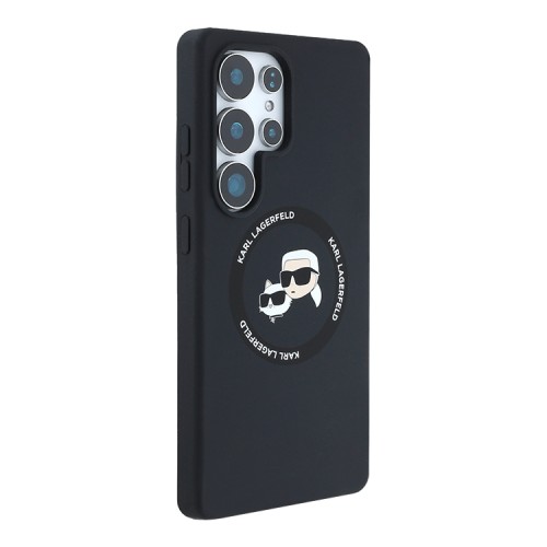 Karl Lagerfeld для Galaxy S25 Ultra чехол Liquid Silicone NFT Karl & Choupette Head Hard Black (MagSafe)